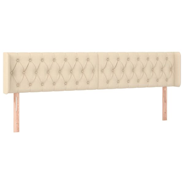 vidaXL Hoofdbord LED 183x16x78/88 cm stof cr&egrave;mekleurig