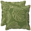 vidaXL Kussensloop 2 st HOUTEN Bladontwerp 35 x 35 cm Polyester