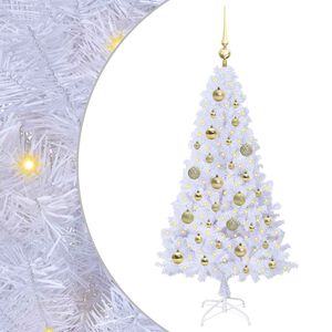 vidaXL Kunstkerstboom Wit 120 cm PVC en staal