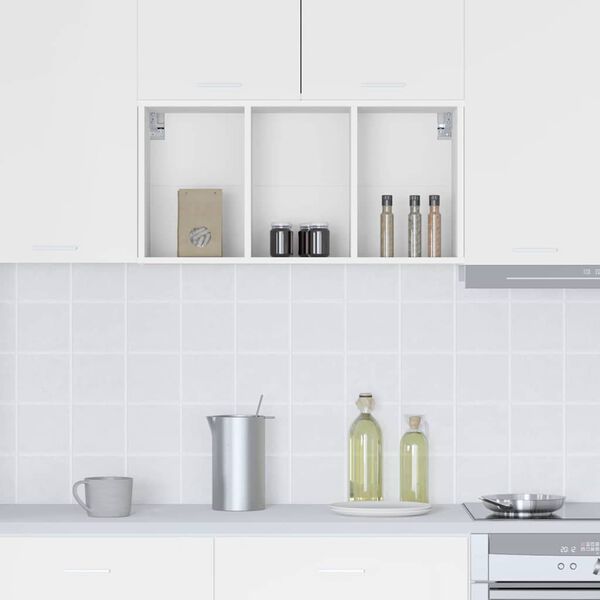 vidaXL Hangkast met opslag Wit 40 x 29,5 x 80 cm Bewerkt hout