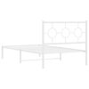 vidaXL Bedframe met hoofdbord metaal wit 100x200 cm