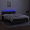 vidaXL Boxspring met matras en LED stof zwart 140x200 cm