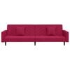 vidaXL Slaapbank 2-zits met 2 kussens fluweel wijnrood