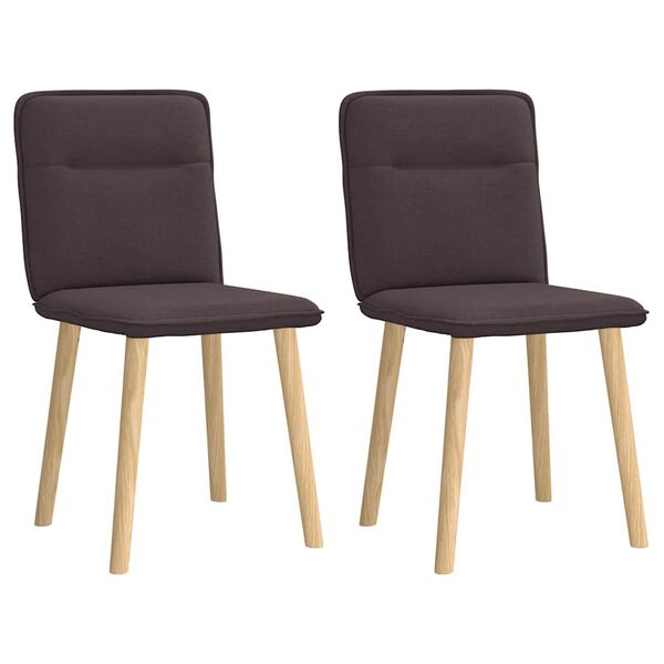 vidaXL Eetkamerstoelen 2 st stof donkerbruin