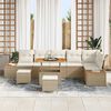 vidaXL Tuinbankenset 9 pcs Beige poly rattan