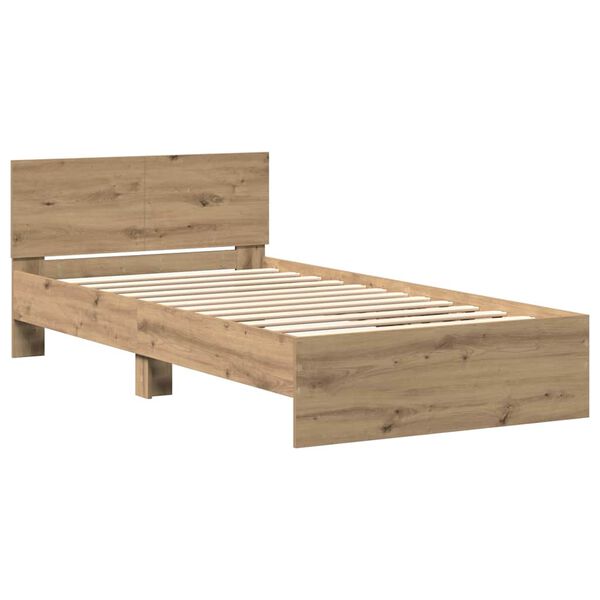 vidaXL Bedframe Artisan Eiken 203 x 185 x 70 cm Bewerkt hout
