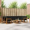vidaXL Buiten bankenset met kussen 8 pcs Natuurlijk en Zwart
