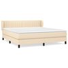 vidaXL Boxspring met matras stof cr&egrave;mekleurig 160x200 cm
