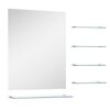 vidaXL Wandspiegel met 5 schappen 50x60 cm zilverkleurig