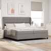 vidaXL Boxspring bed met matras met hoofdeinde Taupe 200 x 200 cm Stof
