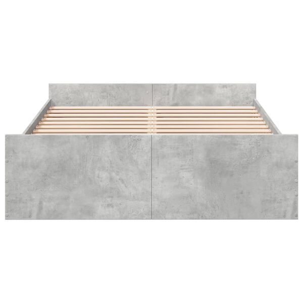 vidaXL Bedframe met lades bewerkt hout betongrijs 135x190 cm