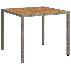 vidaXL Tuinstafel Grijs 90 x 90 x 75 cm poly rattan