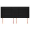 vidaXL Hoofdbord met randen 203x16x118/128 cm stof zwart