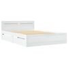 vidaXL Bedframe met lade met hoofdeinde Wit 137 x 188 cm Bewerkt hout