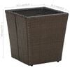 vidaXL Salontafel 41,5x41,5x44 cm poly rattan en gehard glas bruin