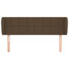 vidaXL Hoofdbord met randen 147x23x78/88 cm stof donkerbruin