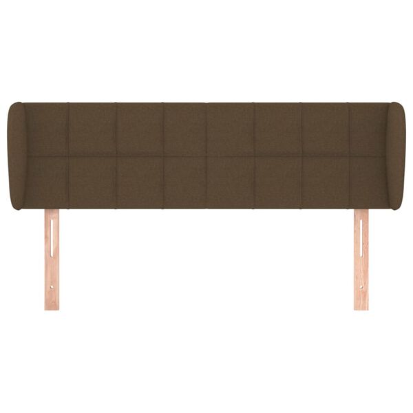 vidaXL Hoofdbord met randen 147x23x78/88 cm stof donkerbruin