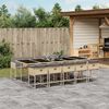 vidaXL 11-delige Tuinset met kussens poly rattan gemengd beige