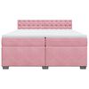 vidaXL Boxspring met matras fluweel roze 200x200 cm