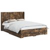 vidaXL Bedframe met opbergruimte en hoofdbord Gerookt eiken
