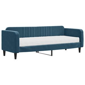 vidaXL Slaapbank met matras 80x200 cm fluweel blauw