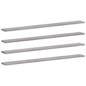 vidaXL Wandschappen 4 st 100x10x1,5 cm bewerkt hout grijs sonoma eiken