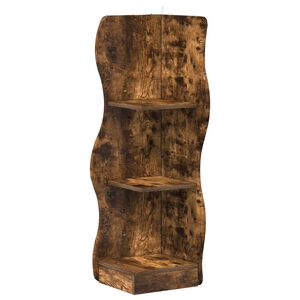 vidaXL Hoekplank met plank Gerookt eiken 34 x 33 x 102 cm Bewerkt hout