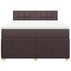 vidaXL Boxspring met matras stof donkerbruin 140x190 cm