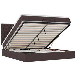 vidaXL Ottoman bed met matras 180x200cm stof donkerbruin