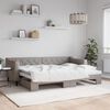 vidaXL Slaapbank met onderschuifbed 80x200 cm stof taupe