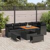 vidaXL Tuin Sofa Set 9 pcs Zwart Poly riet en gepoedercoat staal