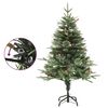 vidaXL Kerstboom met LED en dennenappels 150 cm PVC en PE groen