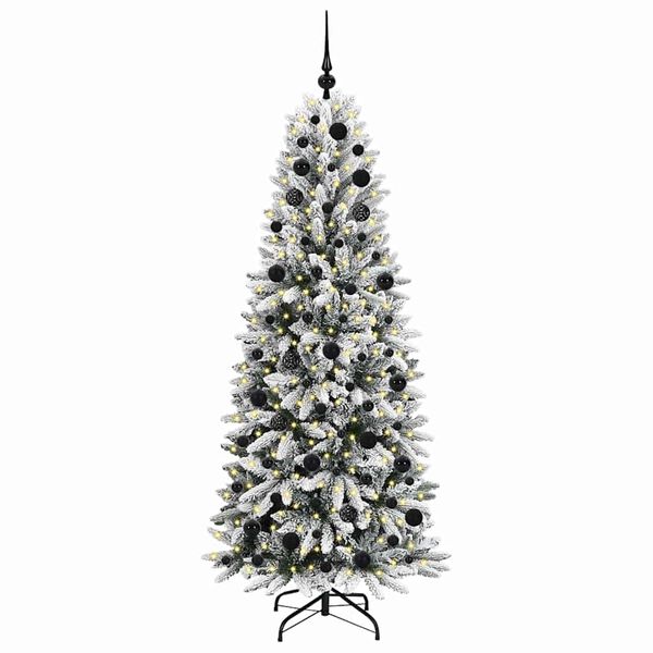 vidaXL Kunstkerstboom Wit 180 cm PVC en Plastic en Staal en PE