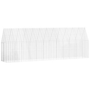 vidaXL Kippenhok 2 st zilver 600 x 100 x 210 cm Gegalvaniseerd staal