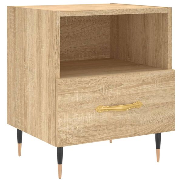 vidaXL Nachtkastje 40x35x47,5 cm bewerkt hout sonoma eikenkleurig