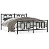 vidaXL Bedframe met hoofd- en voeteneinde metaal zwart 150x200 cm