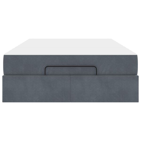 vidaXL Bedframe met matras met matras 2 pcs Dim Grijs Fluweel