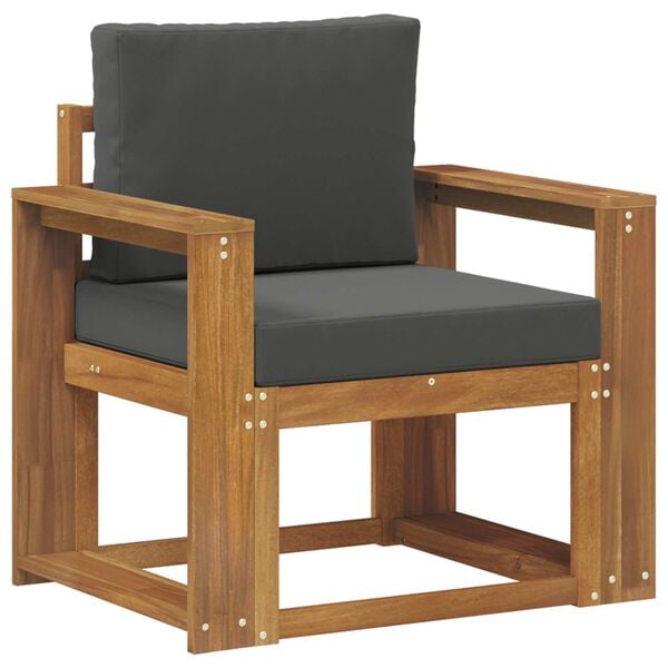 vidaXL Tuinbank Massief Acaciahout en Polyester Naturel