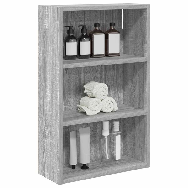 vidaXL Badkamer wandkast met plank Grijze Sonoma 40 x 16 x 62,5 cm