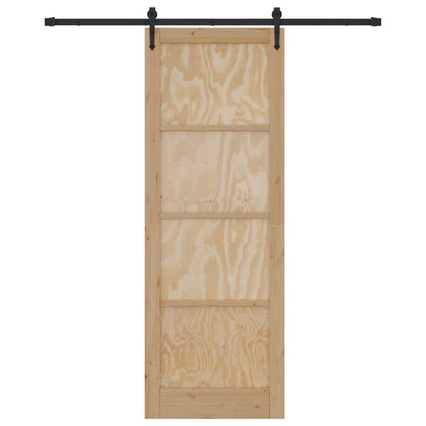 vidaXL Schuifdeur ORKDAL Natuurlijk en Zwart 83 x 232 cm