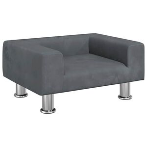 vidaXL Kinderbank 50x40x26,5 cm fluweel donkergrijs