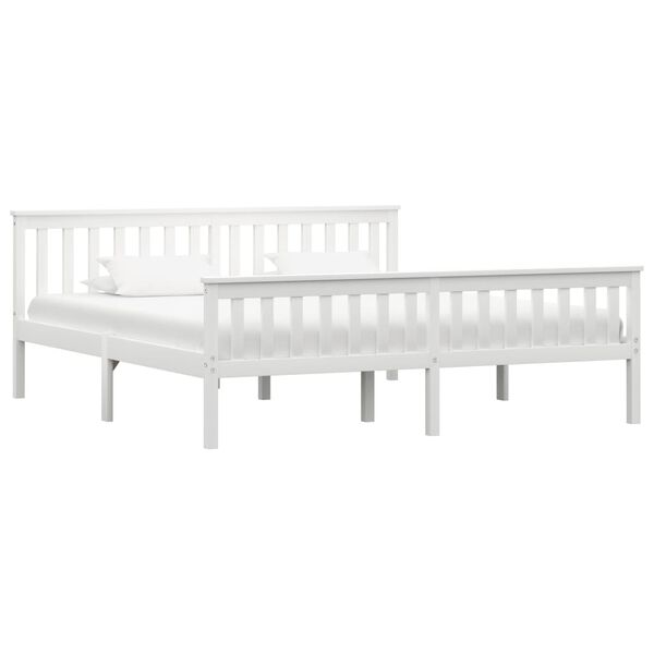 vidaXL Bedframe massief grenenhout wit 180x200 cm