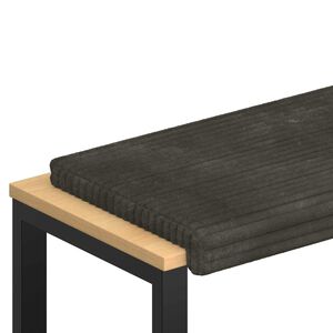 vidaXL Bankkussen Pluche Corduroy Antraciet Diepte 35 cm