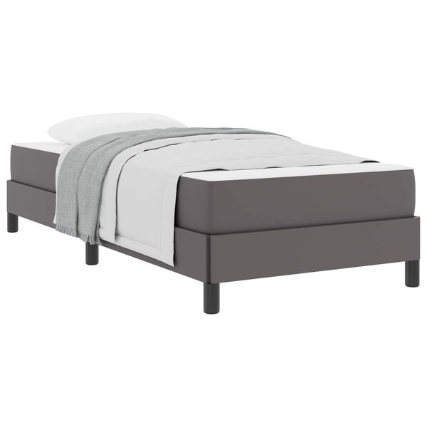 vidaXL Bedframe met matras Grijs 90 x 190 cm Stof