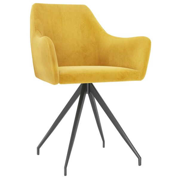vidaXL Eetkamerstoelen 2 st fluweel geel