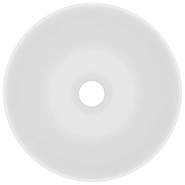 vidaXL Wastafel rond keramiek matwit