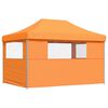 vidaXL Partytent inklapbaar pop-up met 3 zijwanden oranje