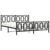 vidaXL Bedframe met hoofd- en voeteneinde metaal zwart 183x213 cm