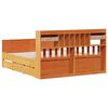 vidaXL Bed met boekenkast zonder matras grenenhout wasbruin 135x190 cm
