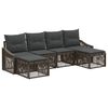 vidaXL Tuinbankenset 6 st Grijs poly rattan